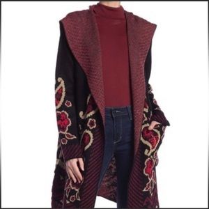 NWT Vertigo Paisley Hooded Long Cardigan Sweater